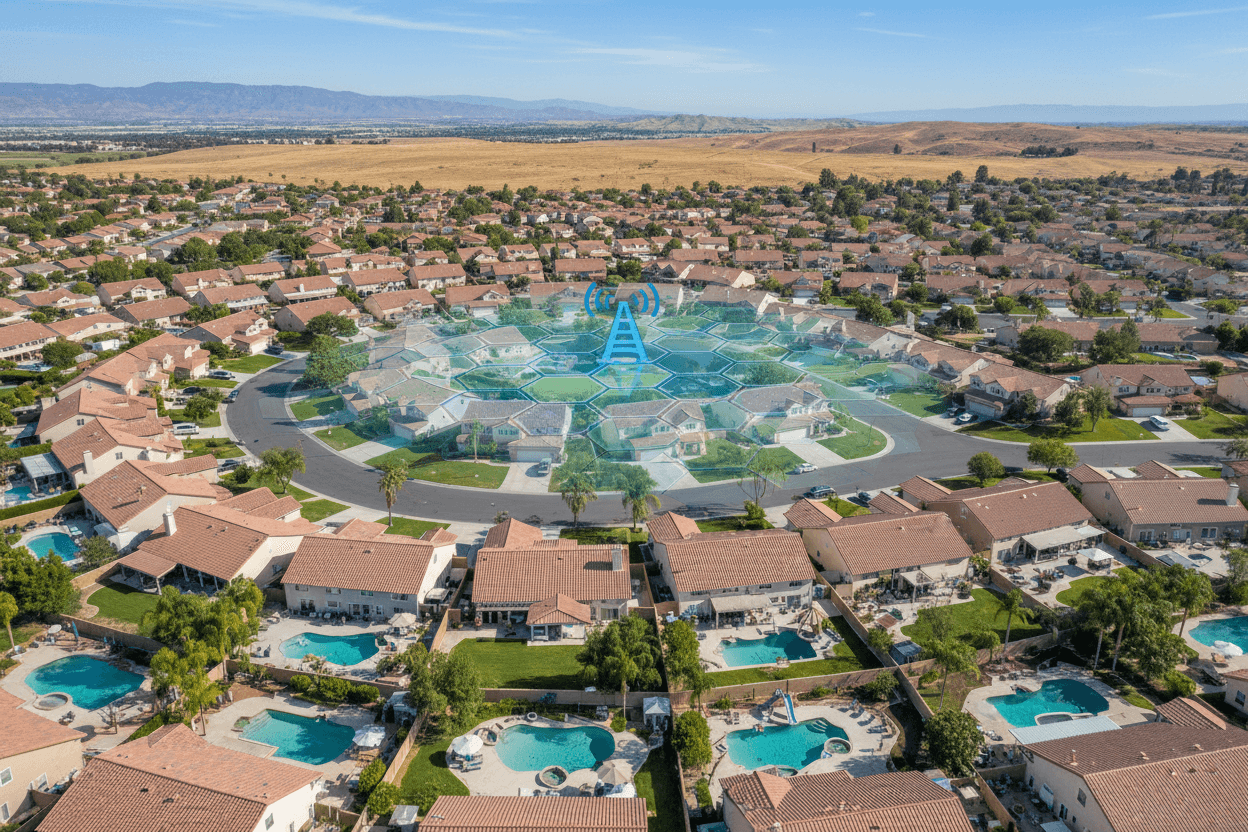Moreno Valley service area aerial view